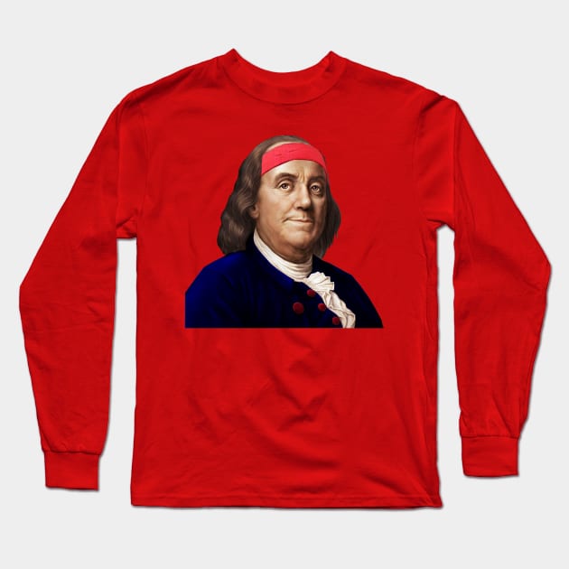 Founding Father Headband Long Sleeve T-Shirt by Philly Drinkers